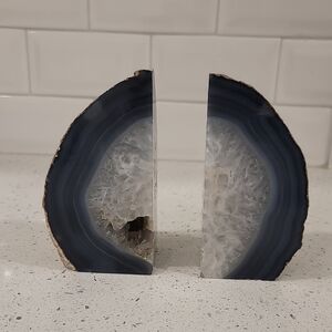 Natural Agate Bookends - Crafted in Brazil